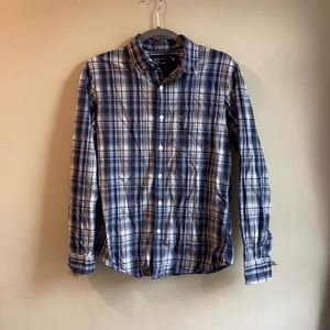 Blue Plaid American Eagle Button Up